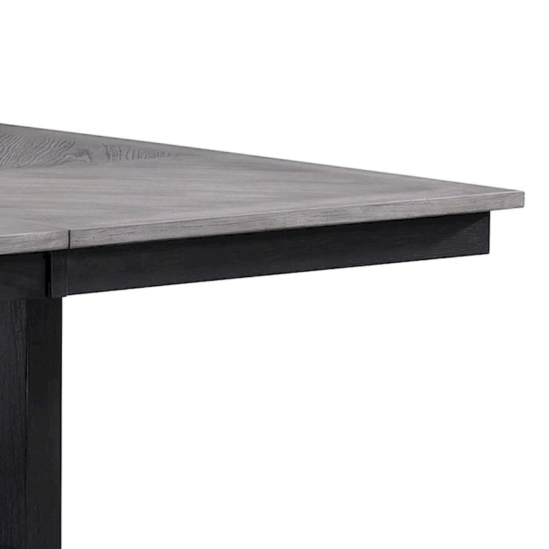 Table hauteur comptoir Patricia 152 -183 cm, extensible, gris clair, noir