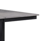 Table hauteur comptoir Patricia 152 -183 cm, extensible, gris clair, noir