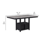 Table hauteur comptoir Patricia 152 -183 cm, extensible, gris clair, noir
