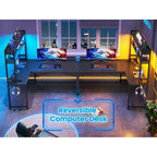 Bureau de jeu en L réversible de 45,3 po, petit bureau d'angle