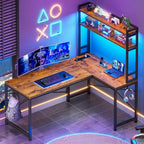 Bureau de jeu en L réversible de 45,3 po, petit bureau d'angle
