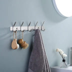 Patère de salle de bain avec 5 crochets pour peignoirs et serviettes