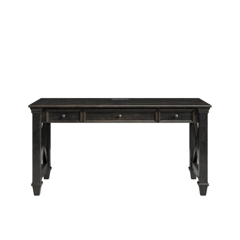 Bureau d'écriture traditionnel en bois, marron foncé