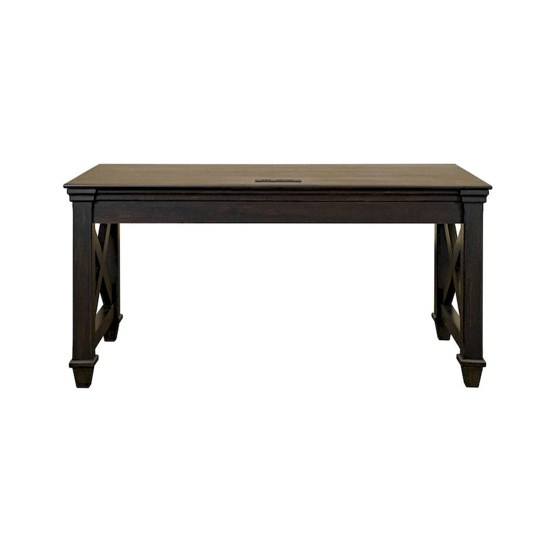 Bureau d'écriture traditionnel en bois, marron foncé