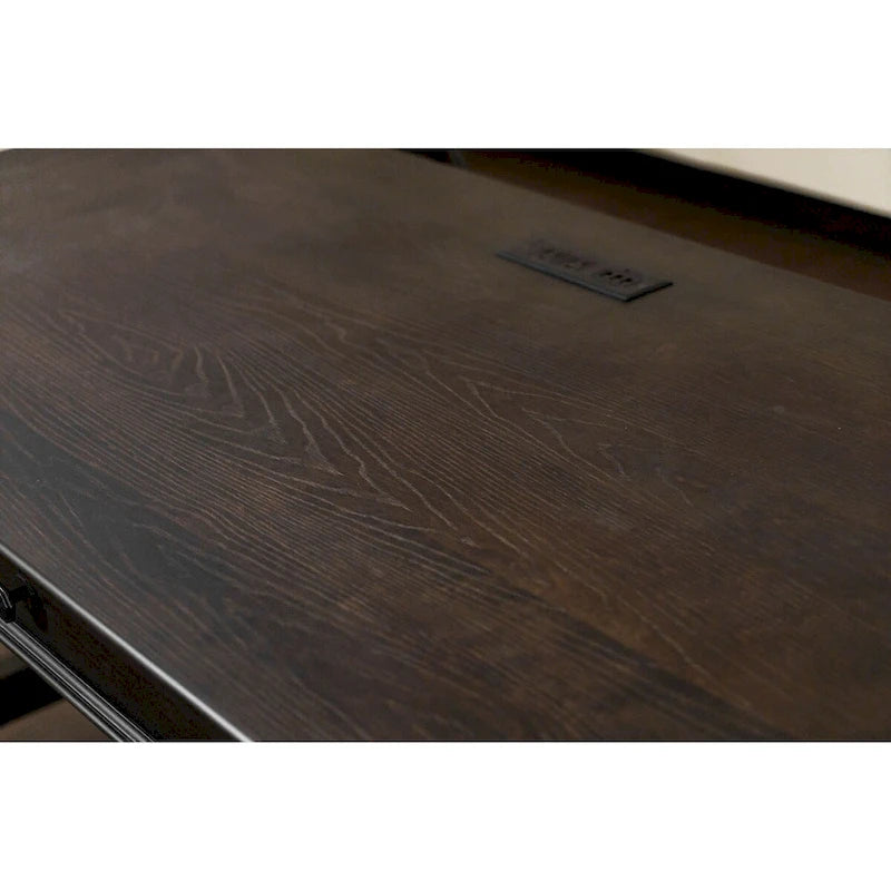 Bureau d'écriture traditionnel en bois, marron foncé