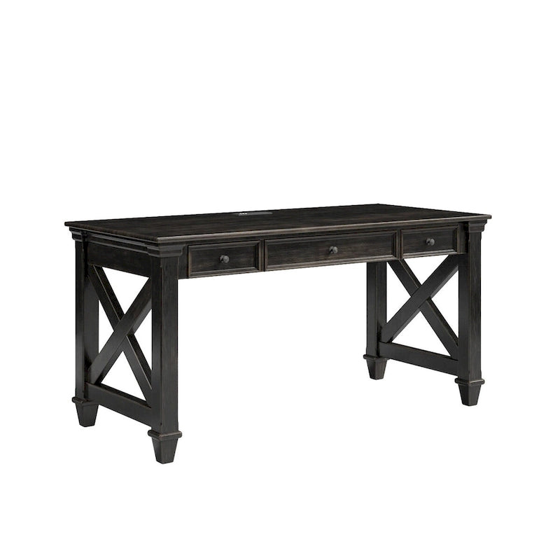 Bureau d'écriture traditionnel en bois, marron foncé