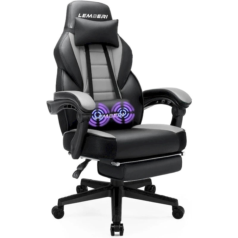 Chaise de jeu style course BOSSIN, fauteuil gamer grande taille 136 kg, chaise de bureau à dossier haut