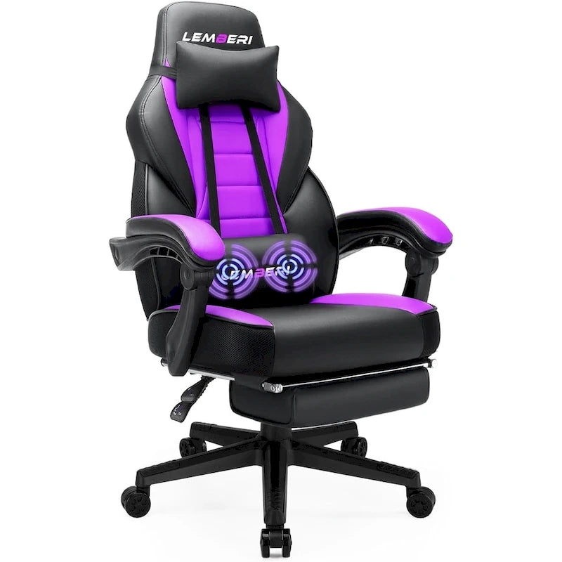 Chaise de jeu style course BOSSIN, fauteuil gamer grande taille 136 kg, chaise de bureau à dossier haut
