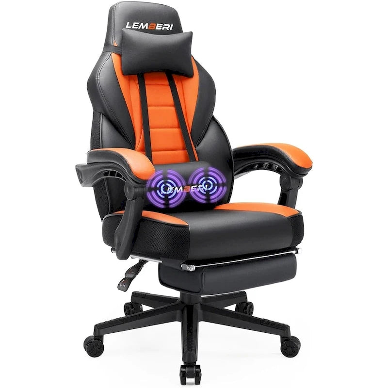 Chaise de jeu style course BOSSIN, fauteuil gamer grande taille 136 kg, chaise de bureau à dossier haut