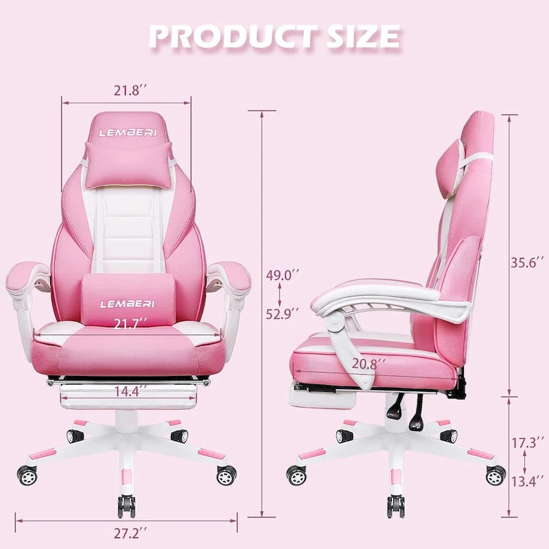 Chaise de jeu style course BOSSIN, fauteuil gamer grande taille 136 kg, chaise de bureau à dossier haut