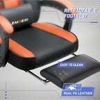 Chaise de jeu style course BOSSIN, fauteuil gamer grande taille 136 kg, chaise de bureau à dossier haut