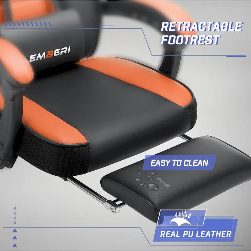 Chaise de jeu style course BOSSIN, fauteuil gamer grande taille 136 kg, chaise de bureau à dossier haut