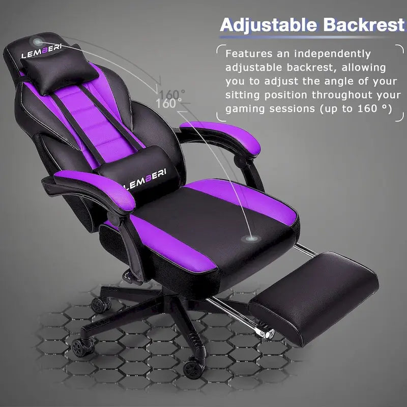 Chaise de jeu style course BOSSIN, fauteuil gamer grande taille 136 kg, chaise de bureau à dossier haut