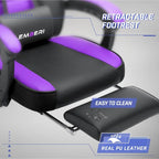 Chaise de jeu style course BOSSIN, fauteuil gamer grande taille 136 kg, chaise de bureau à dossier haut