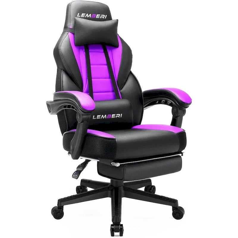 Chaise de jeu style course BOSSIN, fauteuil gamer grande taille 136 kg, chaise de bureau à dossier haut