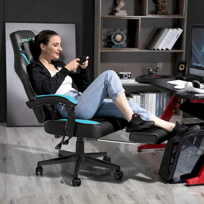 Chaise de jeu style course BOSSIN, fauteuil gamer grande taille 136 kg, chaise de bureau à dossier haut
