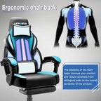 Chaise de jeu style course BOSSIN, fauteuil gamer grande taille 136 kg, chaise de bureau à dossier haut
