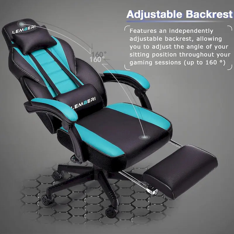 Chaise de jeu style course BOSSIN, fauteuil gamer grande taille 136 kg, chaise de bureau à dossier haut