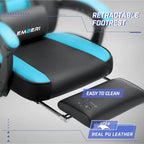Chaise de jeu style course BOSSIN, fauteuil gamer grande taille 136 kg, chaise de bureau à dossier haut