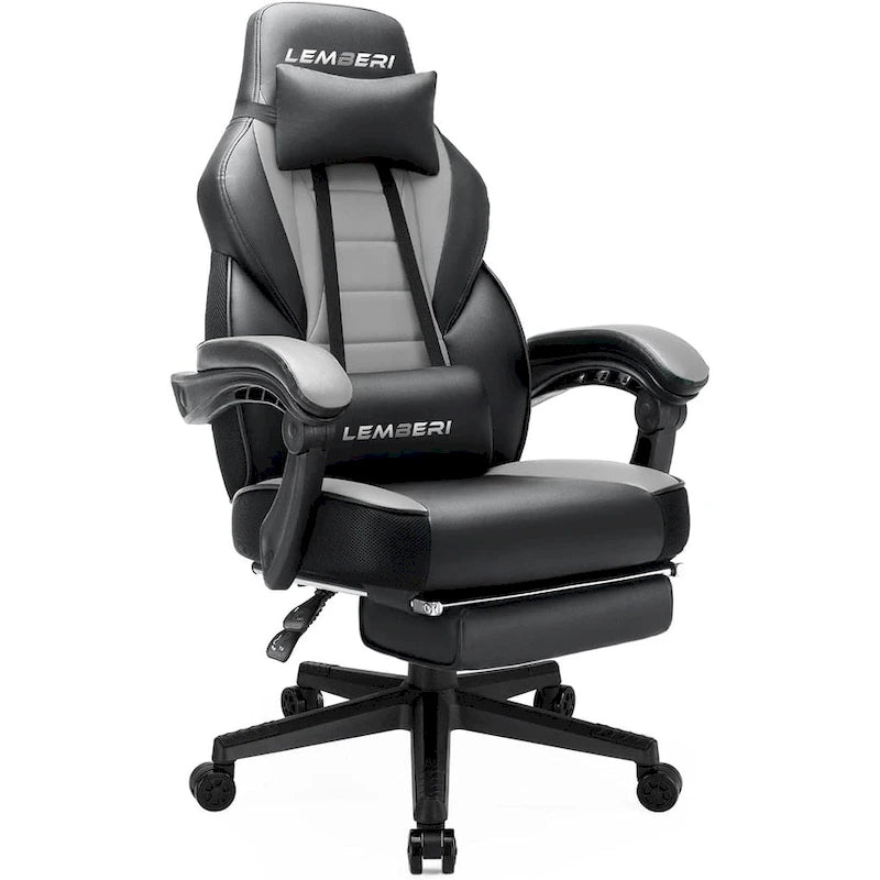 Chaise de jeu style course BOSSIN, fauteuil gamer grande taille 136 kg, chaise de bureau à dossier haut
