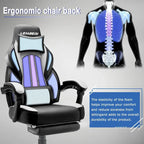Chaise de jeu style course BOSSIN, fauteuil gamer grande taille 136 kg, chaise de bureau à dossier haut