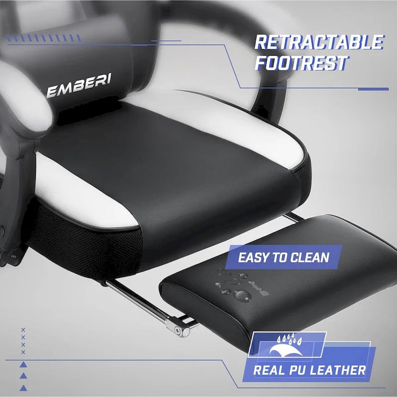 Chaise de jeu style course BOSSIN, fauteuil gamer grande taille 136 kg, chaise de bureau à dossier haut