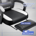 Chaise de jeu style course BOSSIN, fauteuil gamer grande taille 136 kg, chaise de bureau à dossier haut