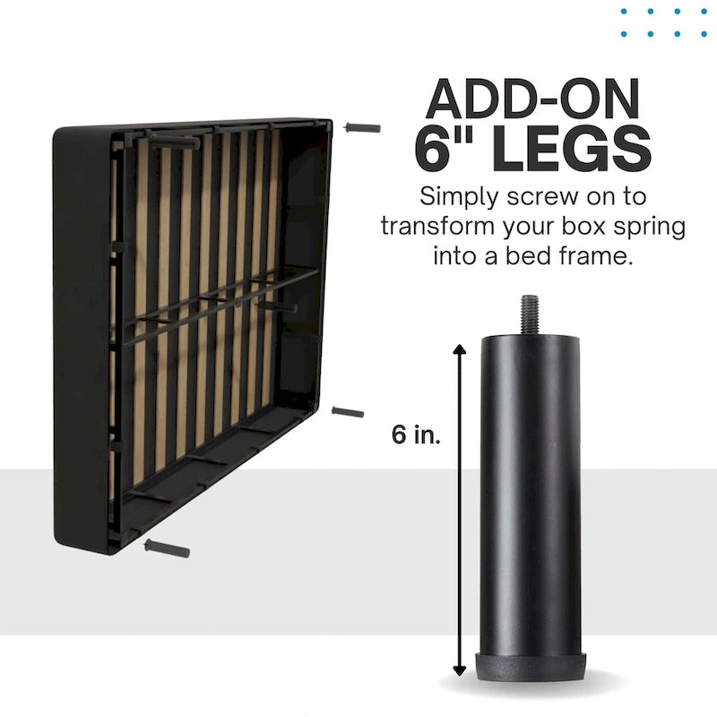 Sommier et Cadre de Lit 2-en-1 en Métal Omni, Supports de Tête de Lit et Pieds Inclus