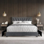 Valdez Full Upholstered Storage Platform Bed