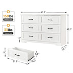 Grande commode à 6 tiroirs, meuble de chambre