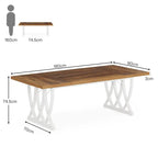 Table de salle à manger de 180 cm avec cadre en métal pour la maison
